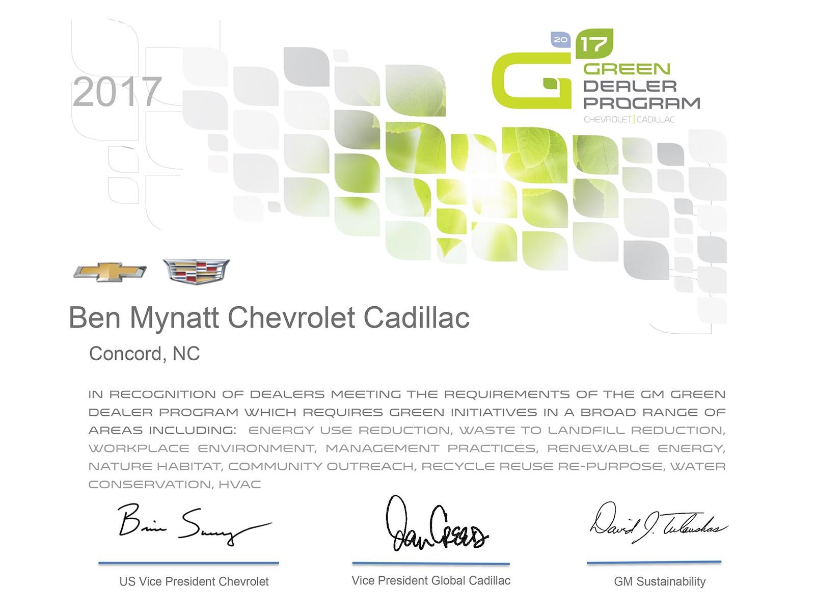 Green Dealership Award